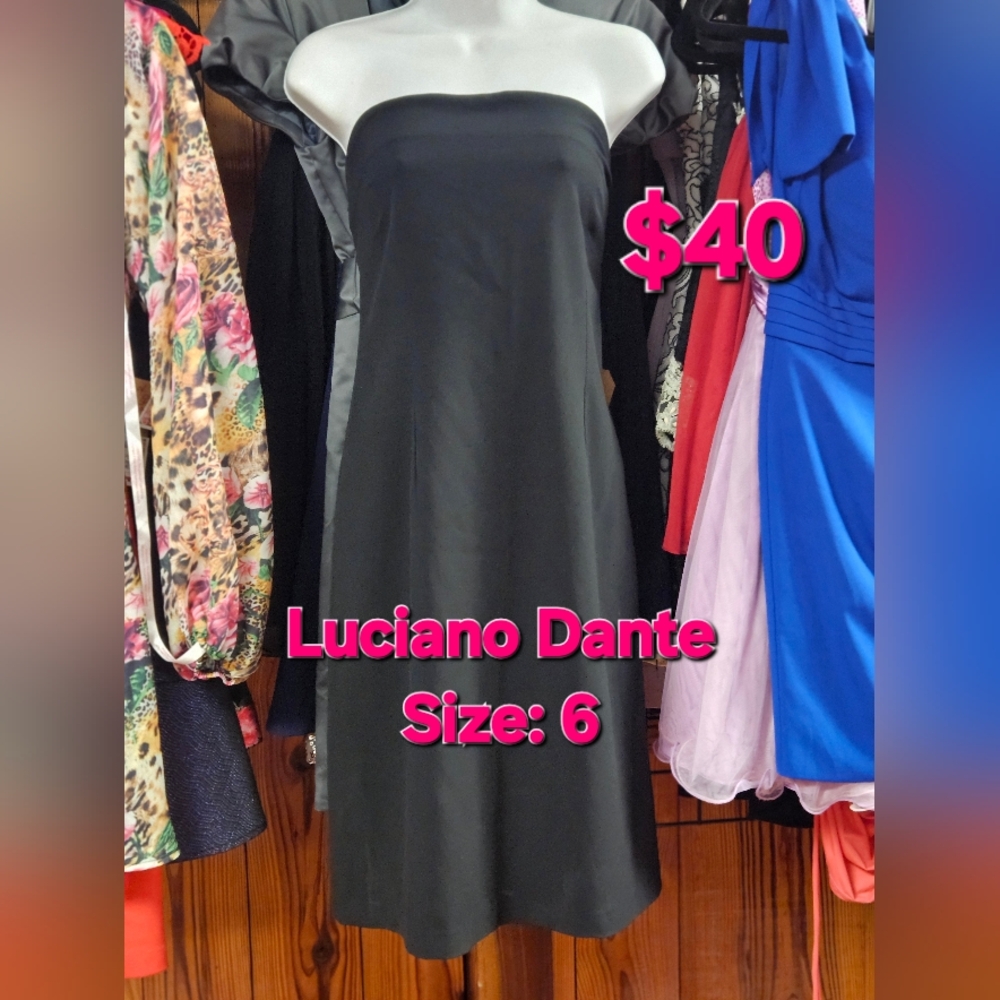 Luciano Dante Black Strapless Dress